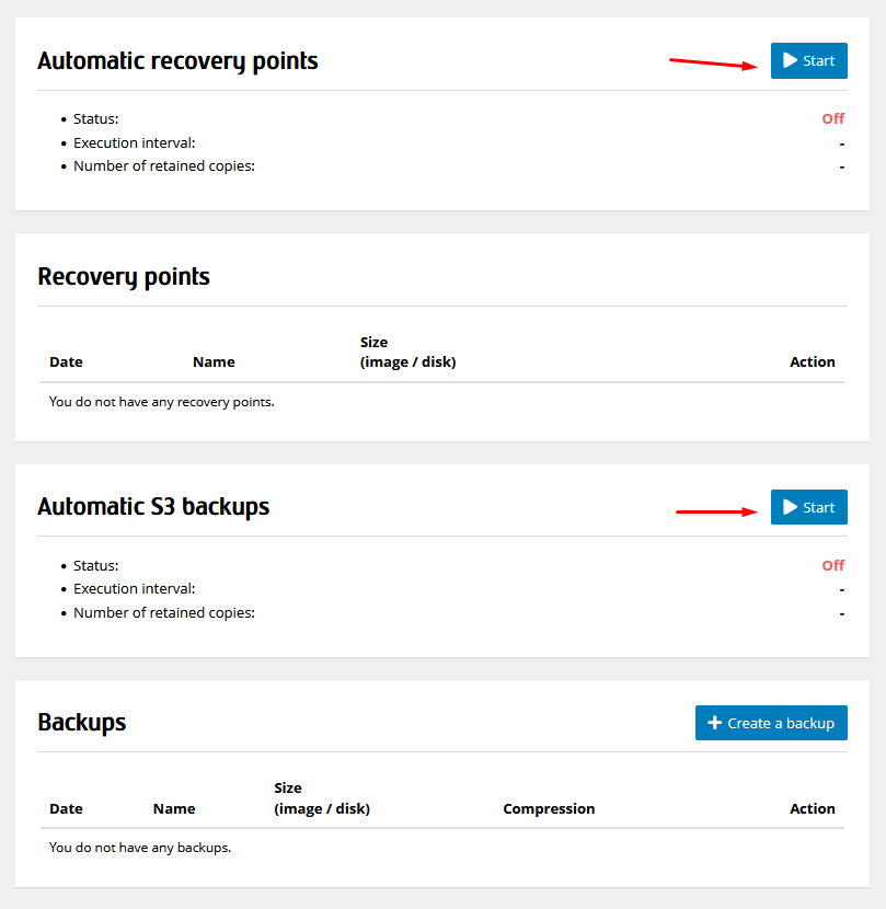 Automatic server backup