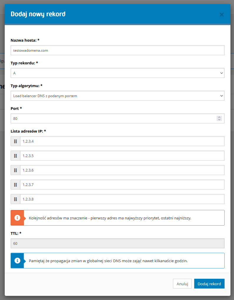 DNS load balancing i DNS failover