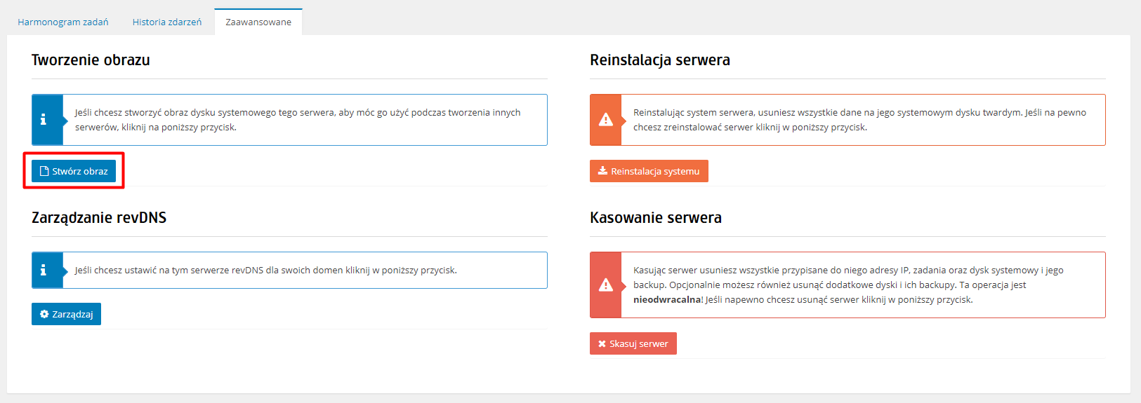 Klonowanie serwera, tworzenie obrazu serwera