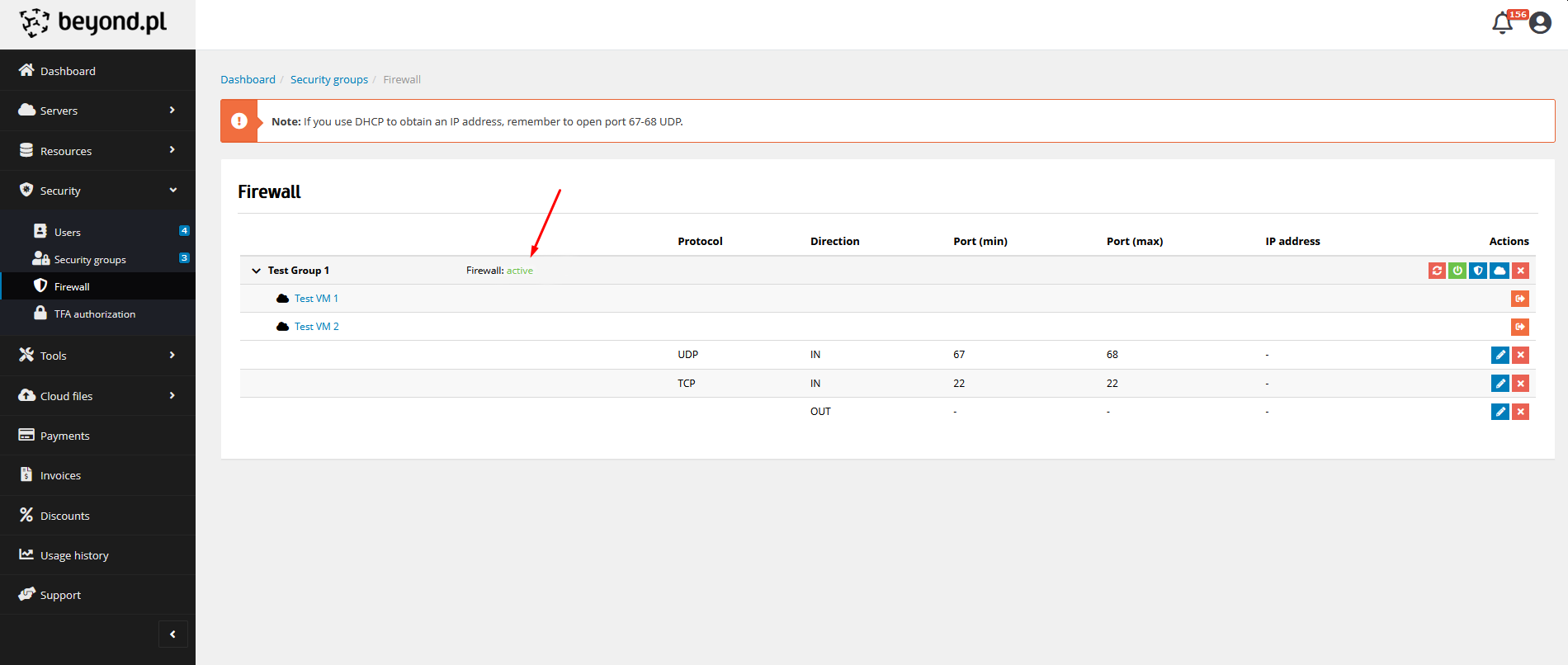 How to start your own firewall on the server?