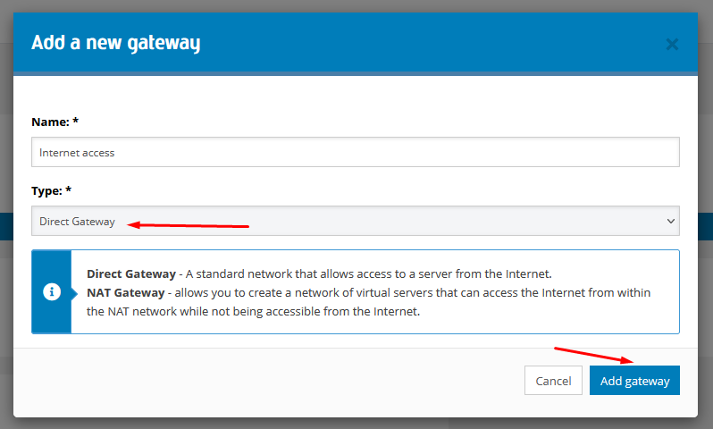 VDC Network with Internet access using NAT