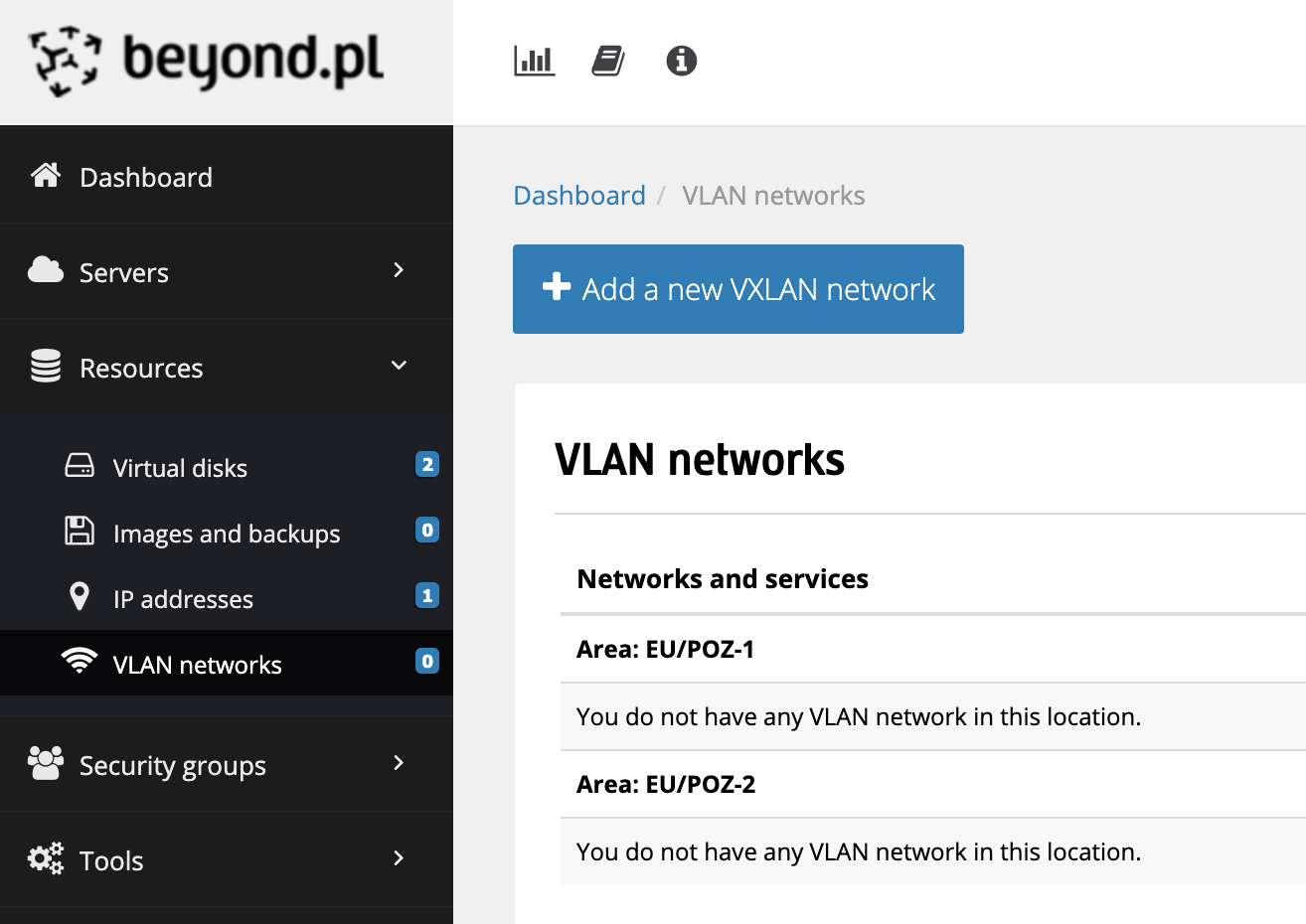 Adding and Creating a VxLAN Private Network