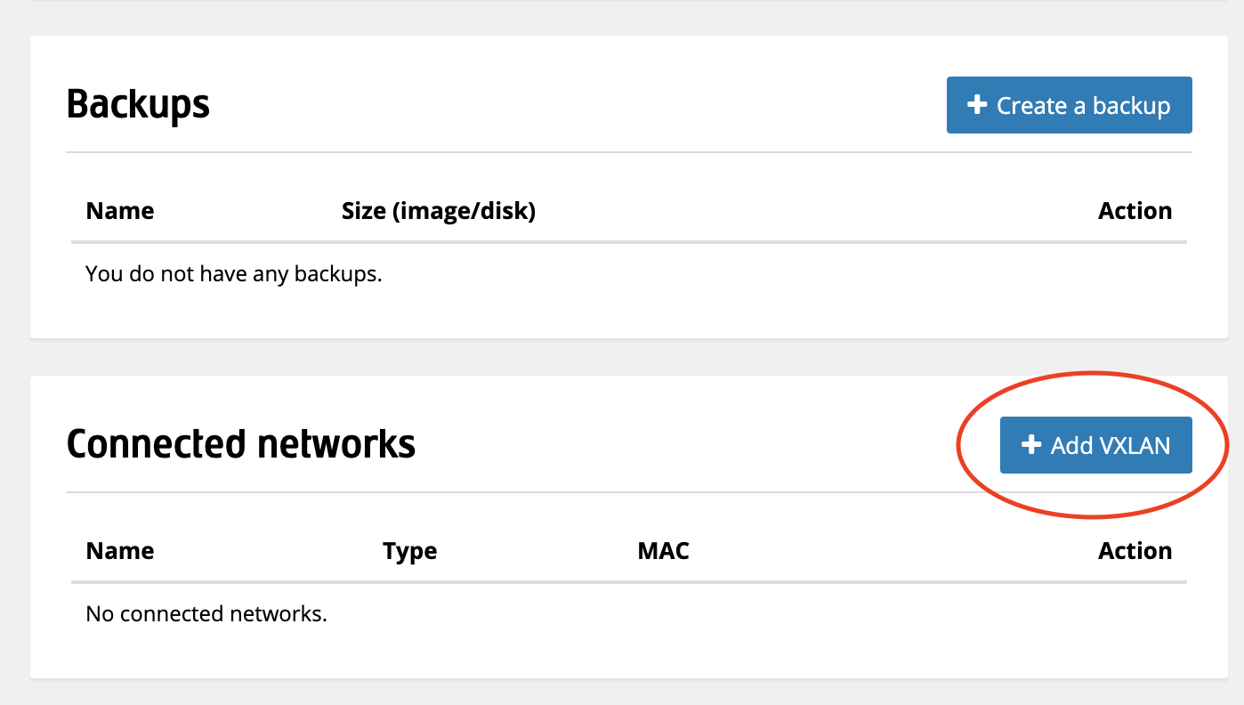 Adding and Creating a VxLAN Private Network